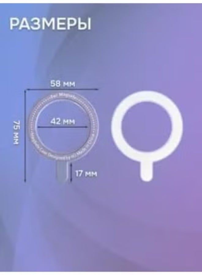 حامل حلقات معدني مغناطيسي - أنيق ومتوافق (أسود) - Image 3